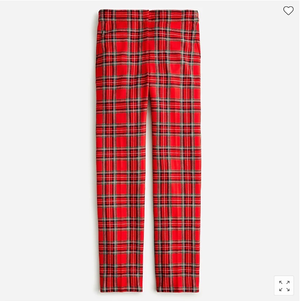 J.Crew:  Full-length Kate straight-leg pant in Good Tidings plaid wool  *NWT*